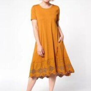 Logo Women's Mustard‎ Yellow Midi Dress